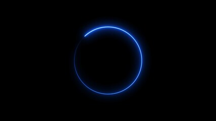Wall Mural - Abstract glowing neon circle frame background illustration.