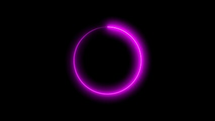 Wall Mural - Abstract glowing neon circle frame background illustration.