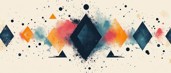 Poster - Abstract boho wallpaper, geometric pattern, light background theme