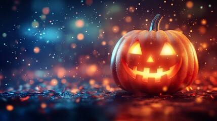 Wall Mural - Eerie illustration of halloween day with bokeh and blur background. Premium illustration for banners, posters, greetings and Halloween celebrations. generative ai