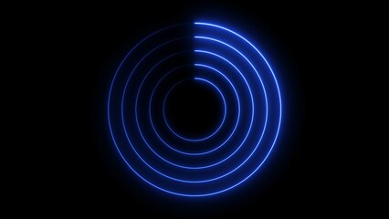 Wall Mural - Abstract glowing neon circle frame background illustration.