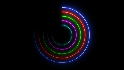Wall Mural - Abstract glowing neon circle frame background illustration.