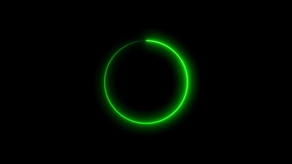Wall Mural - Abstract neon glowing circle frame loading background illustration.
