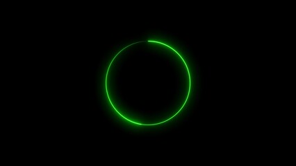 Wall Mural - Abstract glowing neon circle frame background illustration.