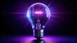 © Man888 - A bright ultraviolet light bulb shines in the dark, emitting a mesmerizing purple glow, showcasing its unique spectrum and energy-efficient technology.