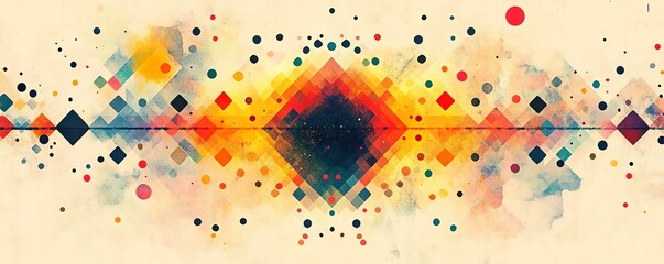 Poster - Geometric boho wallpaper, abstract design, light background
