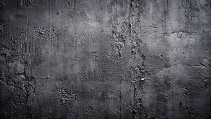 Poster - The surface of a gray concrete wall features a range of textures and patterns, showcasing imperfections and variations in color, illuminated softly