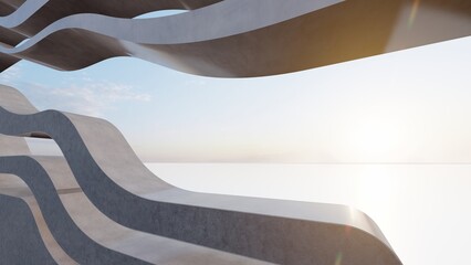 Wall Mural - Futuristic architecture background 3d render