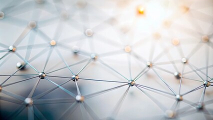 A blurred background image featuring connected nodes and network lines, representing the interconnected nature of teamwork and client relations.
