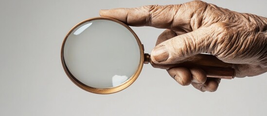 Wall Mural - A Hand Holding a Magnifying Glass