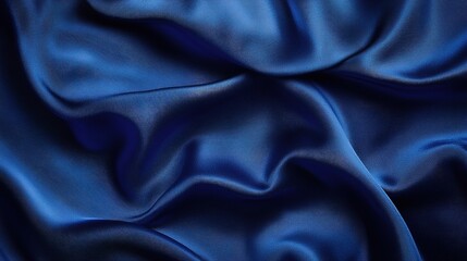 Luxurious Blue Satin Drapery