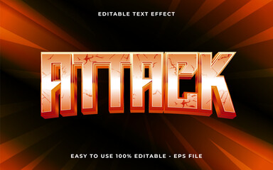 Poster - 3d attack gradient scary text style effect template editable text effect