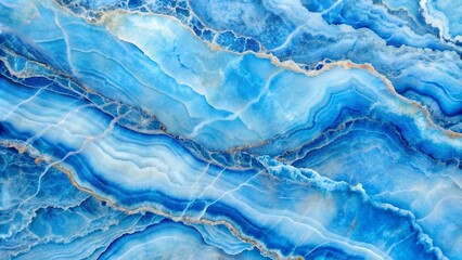 Wall Mural - Blue onyx marble texture background with elegant veining patterns, perfect for wallpaper and design projects