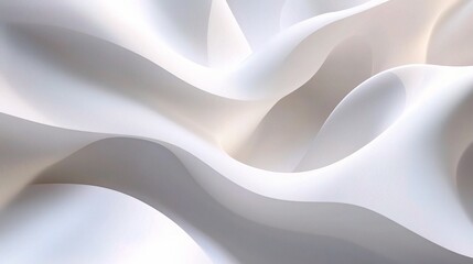 Wall Mural - Abstract White Waves: Swirling, flowing, and luminous, this abstract image features a mesmerizing texture of white waves, evoking a sense of serenity and ethereal beauty.