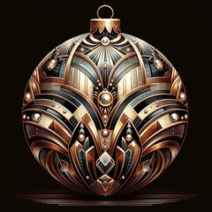 Art Deco Christmas Ball An opulent Art Deco illustration of a Ch