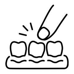 Poster - Loose tooth icon in line style