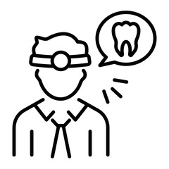 Poster - An outline style icon of dentist 