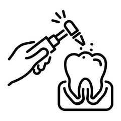 Canvas Print - A line style icon of dental drill