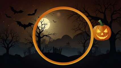 Canvas Print - halloween background with pumpkin