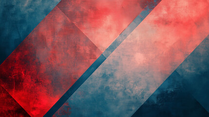 Poster - A vibrant abstract design features red and blue shapes intermingling in a dynamic composition ideal for use in various digital applications and contemporary projects, background