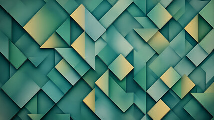 Wall Mural - Abstract Geometric Background with Teal and Yellow Shapes for Design Projects