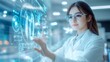 © Ndoomyim - Female Scientist Interacting with Holographic Interface in Lab