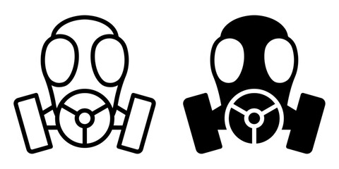 Poster - ofvs702 OutlineFilledVectorSign ofvs - gas mask vector icon . defence respirator sign . isolated transparent . outline and filled version . AI 10 / EPS / PNG . g12048