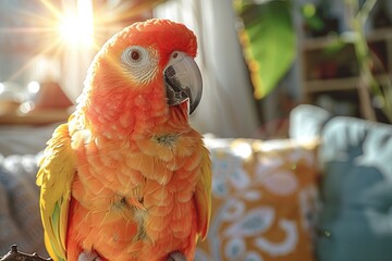 Wall Mural - Close-up of a Sun Conure Parrot