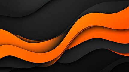 Abstract Orange and Black Wavy Background