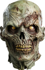 Wall Mural - Zombie head on transparent background. PNG