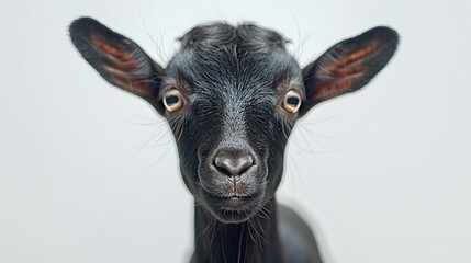 Canvas Print - Close-up Portrait of a Black Goat Kid