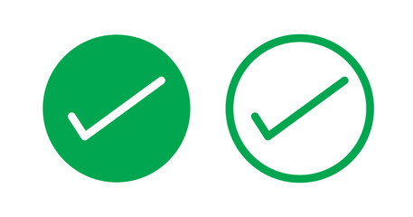 Poster - Check mark vector icon set. correct or right tick mark sign. green checkmark for checklist. accept and ok checkbox button pictogram.