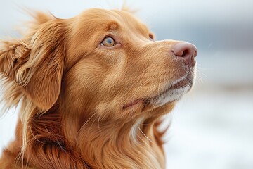 Sticker - Close-up Portrait of a Golden Retriever Dog