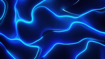 A vibrant abstract background with flowing blue lines and glowing effects.