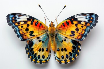 Sticker - A Close-up View of a Colorful Butterfly with Open Wings