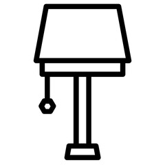 Canvas Print - Light Lamp Furniture Line Icon