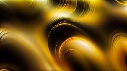 Wall Mural - abstract yellow gold wavy background with flowing smooth blurry wave, liquid fluid. smooth motion waves design. looped animation. seamless footage.