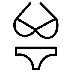 Sticker - Beach Bikini Dress Line Icon