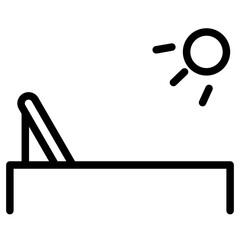 Poster - Summer Sunbed Beach Line Icon