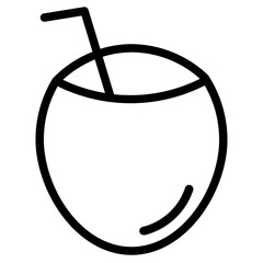 Sticker - Water Drink Coconut Line Icon