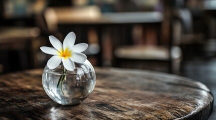 Wall Mural - Beautiful Jasmine Flower Arrangement in Rustic Vase - Medium Shot Photo