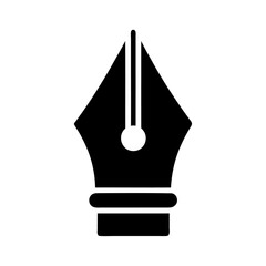 Black silhouette black pencil ink nib icon and vector illustration