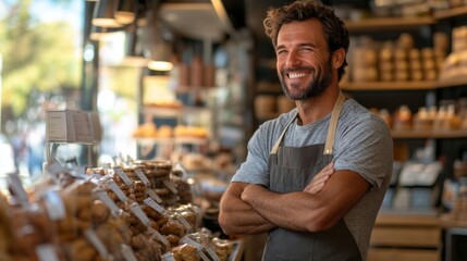 Happy Baker in his Shop