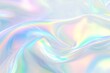 © 为轩 张 - Holographic Background with Iridescent Rainbow Effect and Flowing Fabrics in Pastel White and Light Blue Colors for Dreamy and Ethereal Visuals