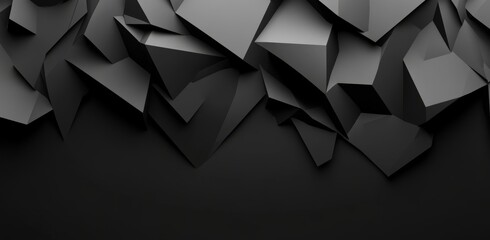 Poster - Dark background abstract black diamond pattern wallpaper with digital black banner banner, textured graphics