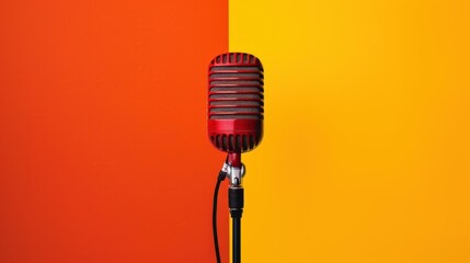 The retro red microphone