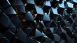 © Ghulam - Diamond Shaped, Black Wall background with tiles. Futuristic, tile Wallpaper with Polished, 3D blocks. 3D Render Generative AI