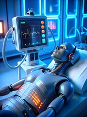 Poster - The Heart of Technology: A glowing, futuristic CPU sits at the center of a complex circuit board, a visual representation of the power and intricacy of modern technology.  