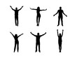 © Lutfe Saba Prionti - Set of Arms Raised Silhouette in various poses isolated on white background