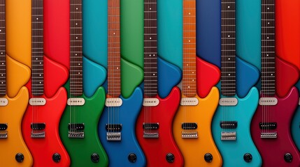 Graphic Pattern Of Guitars, Creating A Rhythmic Visual Motif 